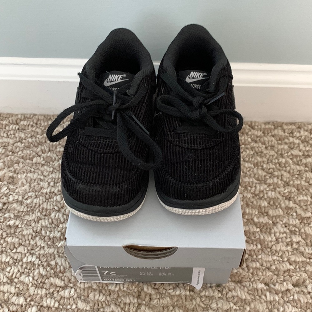 Nike toddler baby boys size 7 black corduroy force 1
